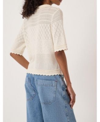 Women's Pointelle Cotton Cardigan