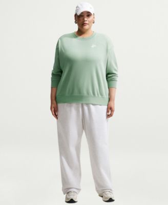 Plus Size Sportswear Club Fleece Loose Crewneck Sweatshirt