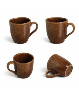 Stoneware Coffee Mugs, Set of 4