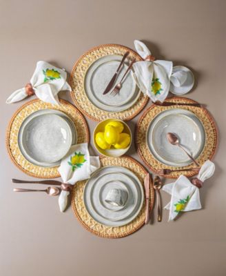 Stoneware Linhas Dinner Plates, Set of 6