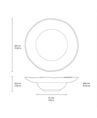 11.02" Stoneware Deep Rim Plates, Set of 4