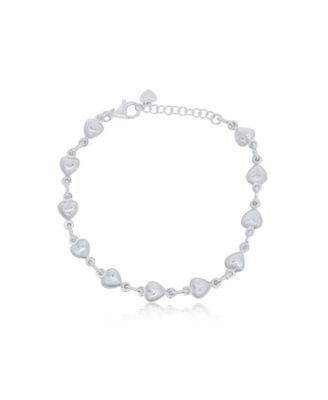 Puffy Heart Bracelet Sterling Silver