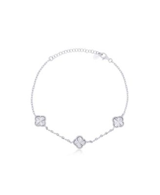 Fluted Clover Trio Bracelet Sterling Silver