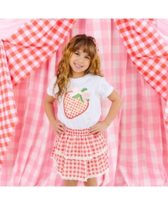 Toddler Girls Strawberry Patchwork Short Sleeve T-Shirt