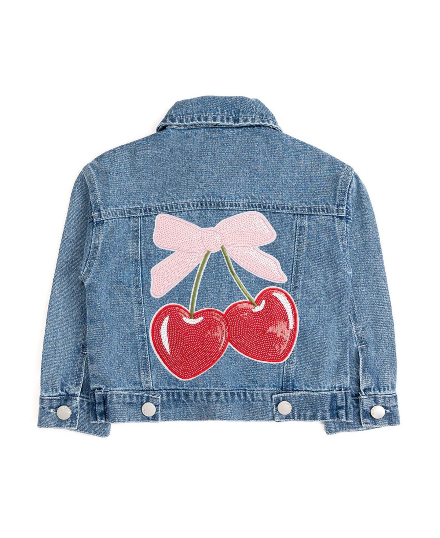 Куртка Sweet Wink Cherry Sequin Patch Denim для девочек-малышей — фото 1