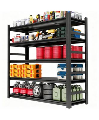 Heavy Duty 88"x48" 5-Tier Metal Garage Shelving, 3800lb Capacity, Tool-Free Assembly