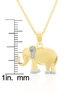 Diamond Accent (0.005  ct. t. w.) Elephant Pendant Necklace