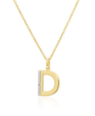 Diamond Accent (0.005  ct. t. w.) Initials Pendant Necklace