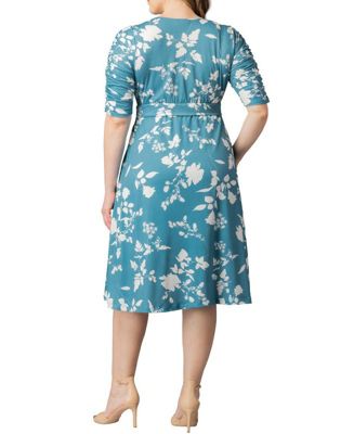 Plus Size Gabriella Ruched Sleeve Midi Dress with Pockets