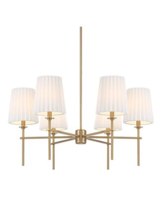 Possini Euro Frazer 32 1/2" Wide Warm Brass 6-Light Chandelier