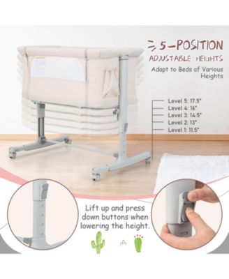 Portable Baby Bedside Bassinet with Adjustable Heights and Bag