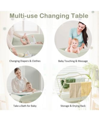 Baby Diaper Changing Table with Water Basin and Wheels