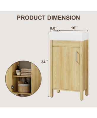 30" Bathroom Vanity with Sink, Freestanding Bathroom Sink Cabinet with 2 Soft-Closing Doors and Large Storage Drawer, Wood Vanity Cabinet