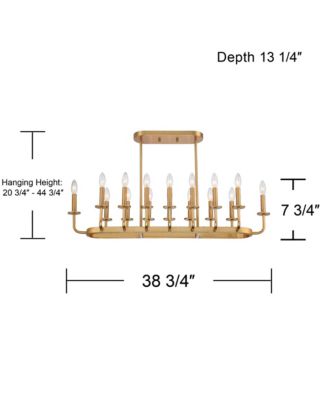 Soft Gold Linear Pendant Chandelier 38 3/4" Wide Modern Open Frame 16-Light Fixture for Kitchen Island Dining Room House
