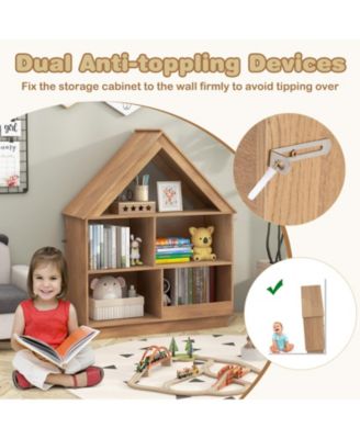 3-Tier House-Shaped Toy Storage Organizer with Open Shelves