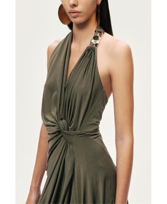 Women's Draped Halter Mini Dress