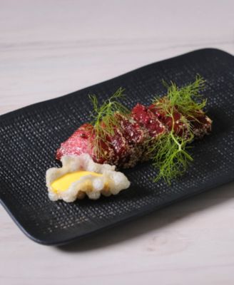 10.63" Stoneware Medium Rectangular Juta Platters, Set of 4