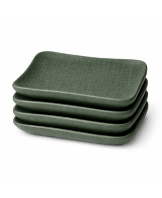 7" Stoneware Rectangular Juta Platters, Set of 4