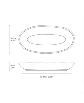 Stoneware Large Deep Oval Platters, Set of 4