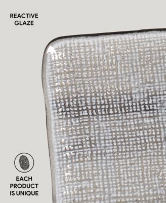 7" Stoneware Rectangular Juta Platters, Set of 4