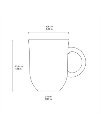 Stoneware Coup Mugs, Set of 4