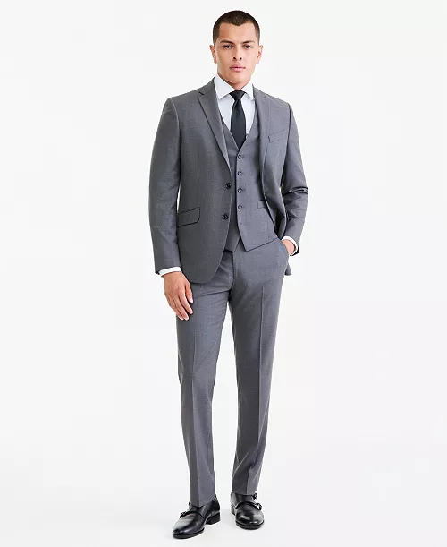 Kenneth Cole Reaction Men's Slim Fit Techni-Cole Fall 3 Piece Suit
