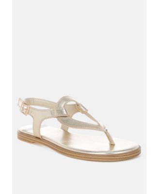 Rag and Co Womens Zorad Metallic Genuine Leather  Flats