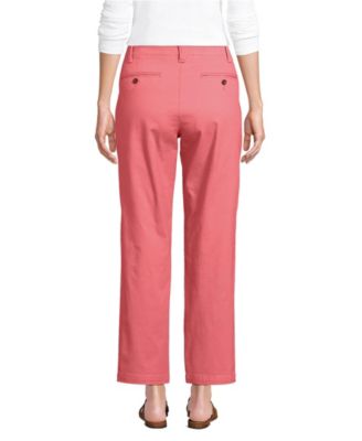 Women's Mid Rise Classic Straight Leg Chino Ankle Pants