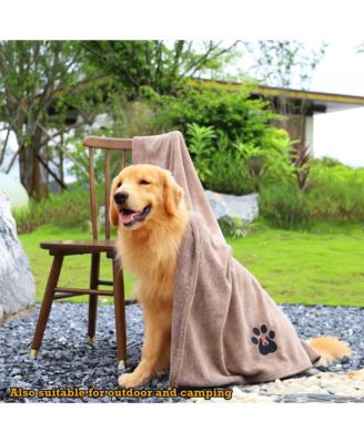 4 Pack Super Absorbent Microfiber Pet Towels for Dogs Cats Bath Drying