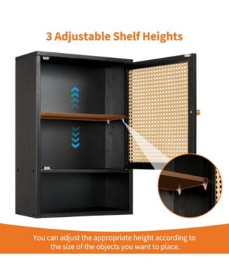 Space-Saving Bamboo Bathroom Wall Cabinet – Adjustable Shelf – Over Toilet Storage Organizer
