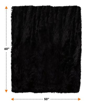 Ultra Soft Faux Fur Reversible Throw, 60" x 70"