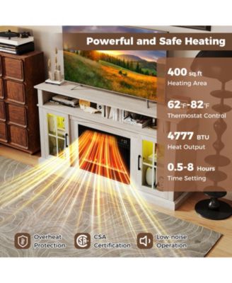 58-Inch Fireplace TV Stand with LED Ambiance for TVs Up to 65 Inches