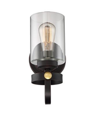 Eagleton Farmhouse Rustic Wall Light Sconces Set of 2 Oil Rubbed Bronze Hardwire 5 1/2" LED Fixture for Vanity