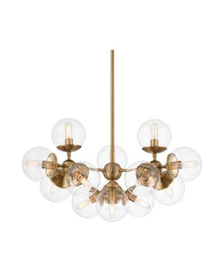 Possini Euro Design - Cosas Warm Brass Sputnik Chandelier 27 1/2" Wide Modern Clear Glass Shades 13-Light Fixture for Dining Room Gold