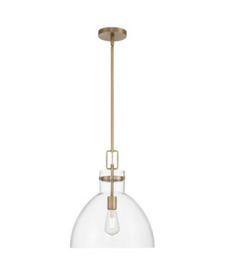 Possini Euro Hammon 14" Wide Aged Brass and Glass Pendant Light