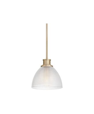 10"W Brass and Vintage Glass Mini Pendant Light