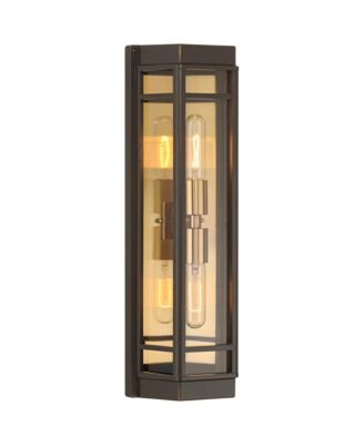 Catie High Modern 2-Light Outdoor Wall Light Fixture Mount Porch House Sand Brass Finish Aluminum