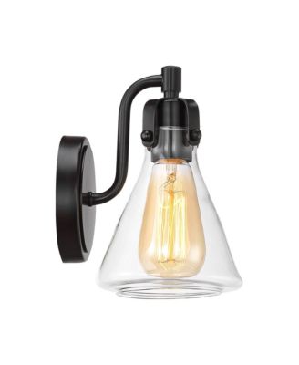 Cindy Rustic Vintage Wall Light Sconce Bronze Hardwire 5 1/2" Fixture Clear Glass for Bedroom Bathroom Vanity Reading Living Room