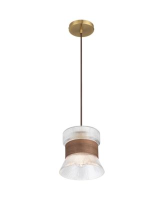 Possini Euro Carasco 7 1/2" Wide Wood and Gold Mini Pendant Light