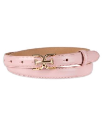 Women's Ultra Skinny Double-E Logo Plaque Buckle Belt