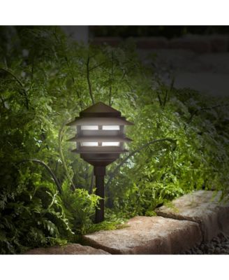Three-Tier Pagoda 11" High Modern Outdoor Landscape Path Light Porch House LED Bulb