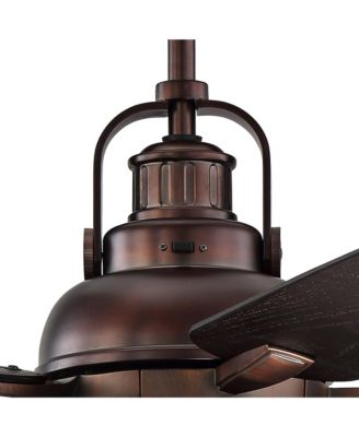 60" Wind and Sea Bronze Fan with Rod for 10-Ft Ceilings and Remote