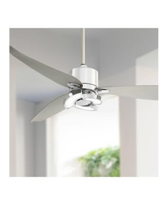 56" Possini Vengeance Chrome LED Ceiling Fan with 18" Downrod