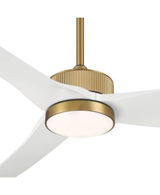 60" Casa Montage Soft Brass and LED Ceiling Fan w/ 18" Rod
