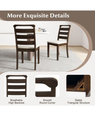 Upholstered Wooden Dining Chairs Set of Two
