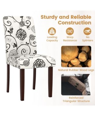 Button Tufted Upholstered Dining Chairs Set of Two