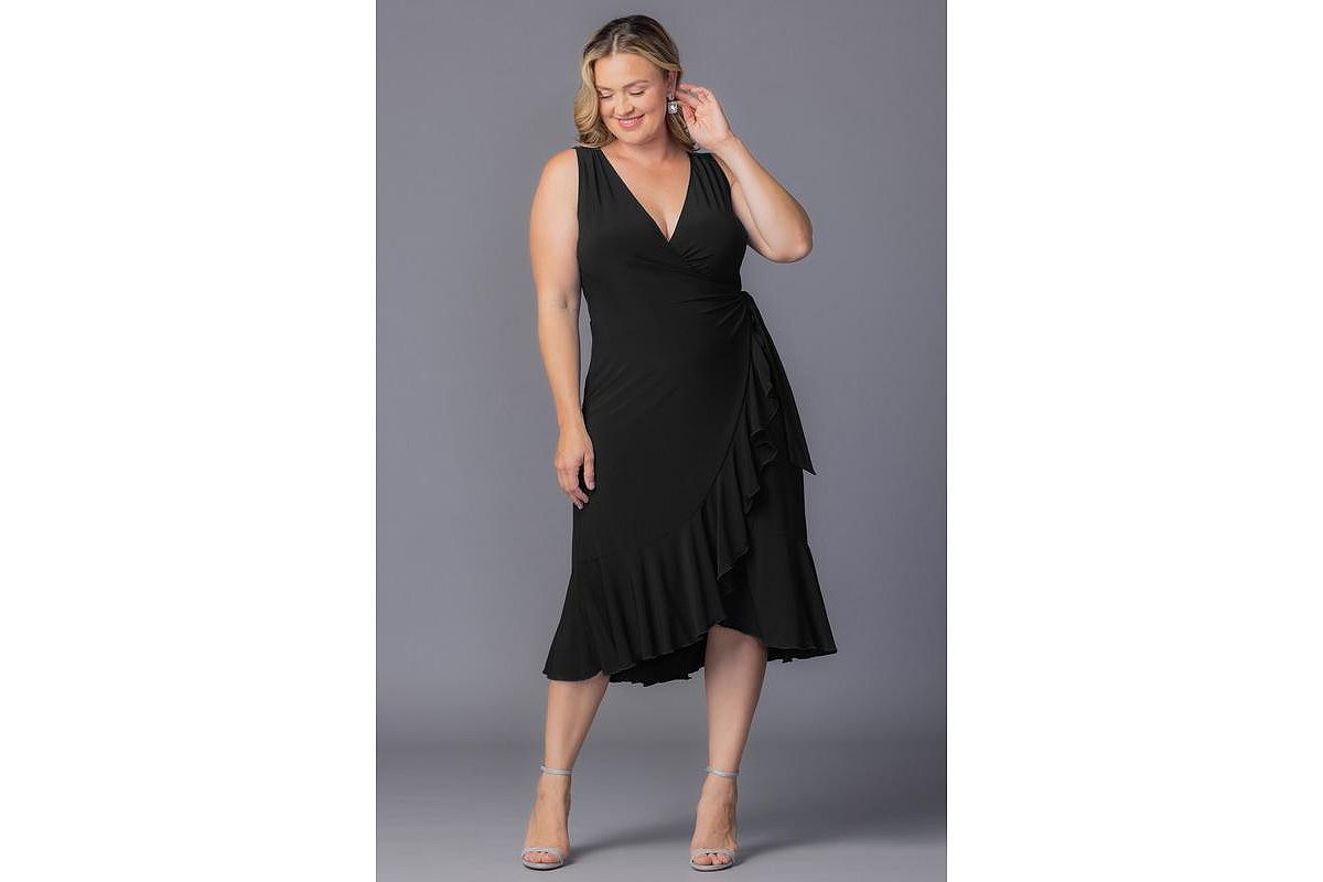 Kiyonna Plus Size Laguna Sleeveless Wrap Women's Dress view 6 — MAYCSS fashion products