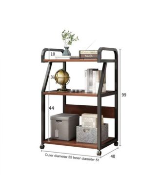 3-Tier Rolling Printer Stand with Wheels, Mobile Printer Table Storage Cart