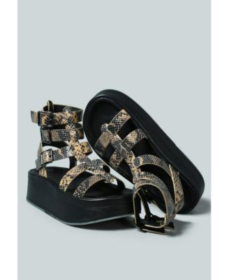 CRUZ Womens Gladiator Platform Leather Sandal