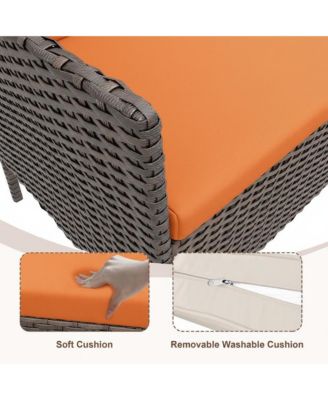 4 Pieces Patio Furniture Set, Outdoor Furniture with Soft Cushions and Coffee Table, All-Weather Rattan Outdoor Patio Set with Seats